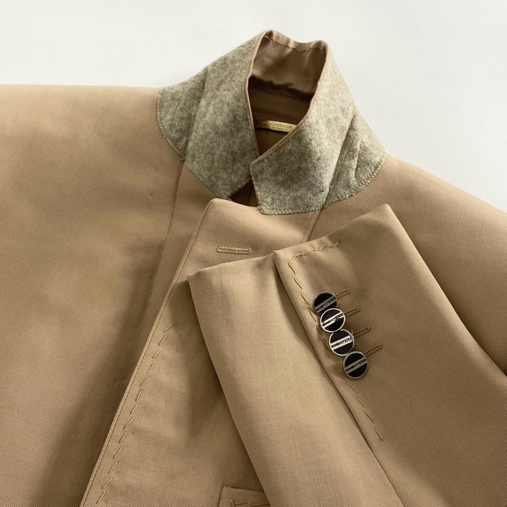63b13 DOLCE&GABBANA ドルチェアンドガッバーナ イタリア製 テーラードジャケット ブレザー フォーマル ビジネス 48 ベージュ ウール MADE IN ITALY