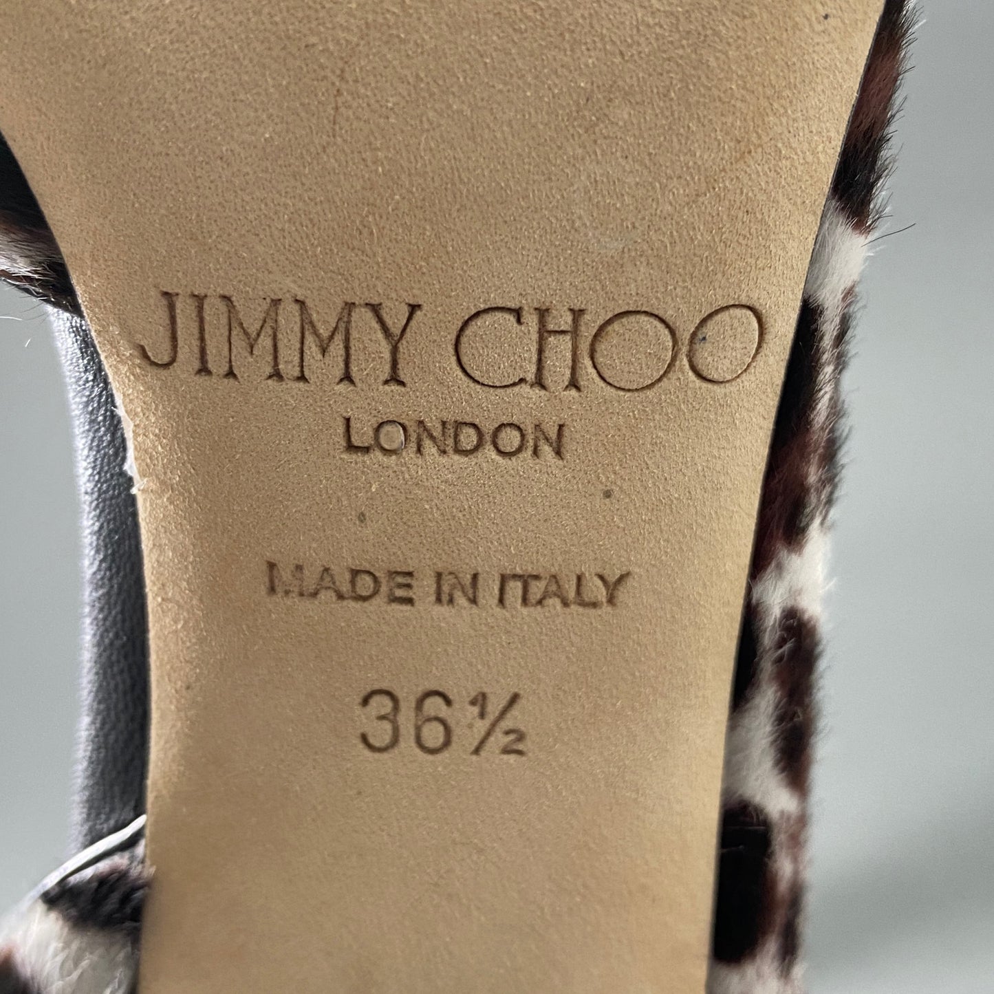 1a28 JIMMY CHOO ジミーチュウ WILLIS レオパード ハラコ ヒールパンプス シューズ ポインテッドトゥ イタリア製 36 1/2 ブラウン系 MADE IN ITALY