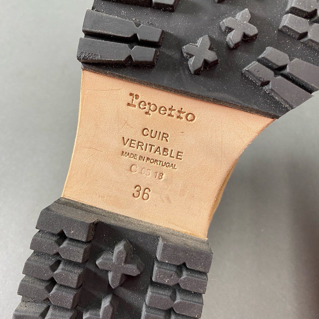 1b29 《美品》 定価¥68,200 repetto レペット GORDON スエードレザー レースアップシューズ 36 キャメル 厚底 ポルトガル製