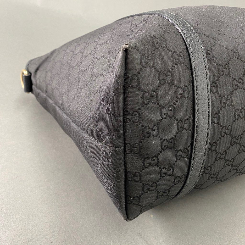 Ab7 GUCCI グッチ イタリア製 265695 493075 GGキャンバス トートバッグ かばん 鞄 ブラック キャンバス MADE IN ITALY