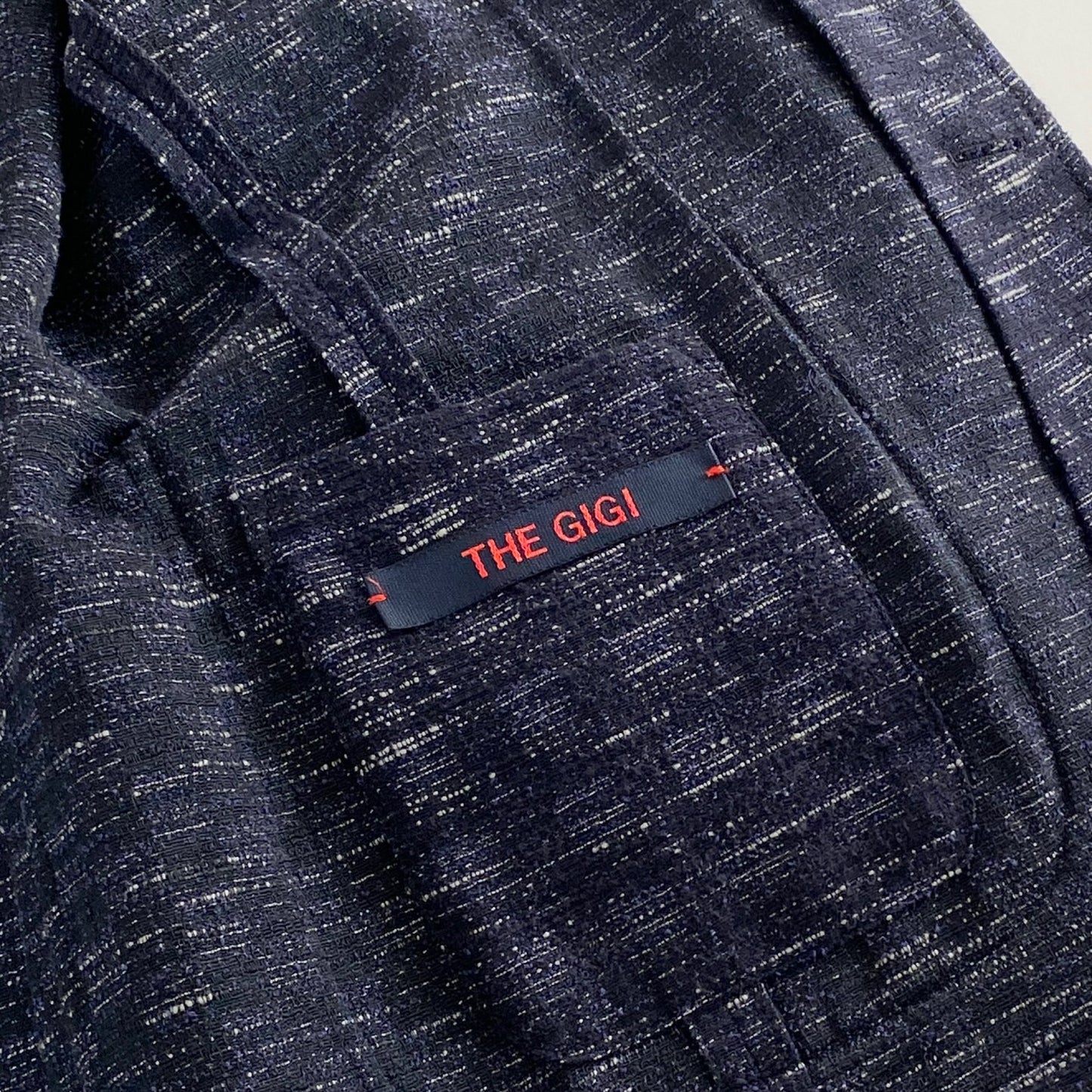 53a31 イタリア製 THE GIGI ザジジ テーラードジャケット サマージャケット ブレザー 46 ブルー メンズ 紳士服 ナポリ
