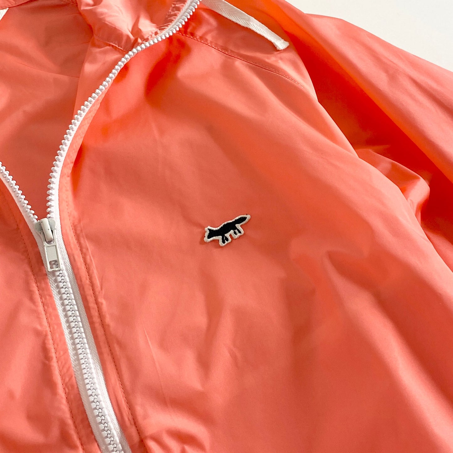 10a20 MAISON KITSUNE メゾンキツネ ジャケット XS ピンク フォックスロゴ ジップアップ フード リブ