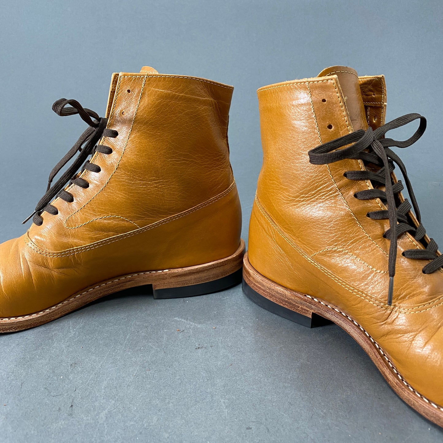 3L5《美品》JULIAN BOOTS ジュリアンブーツ 9.5(27cm程度) カンガルータン レースアップブーツ atelier103 HIGH&SEEK