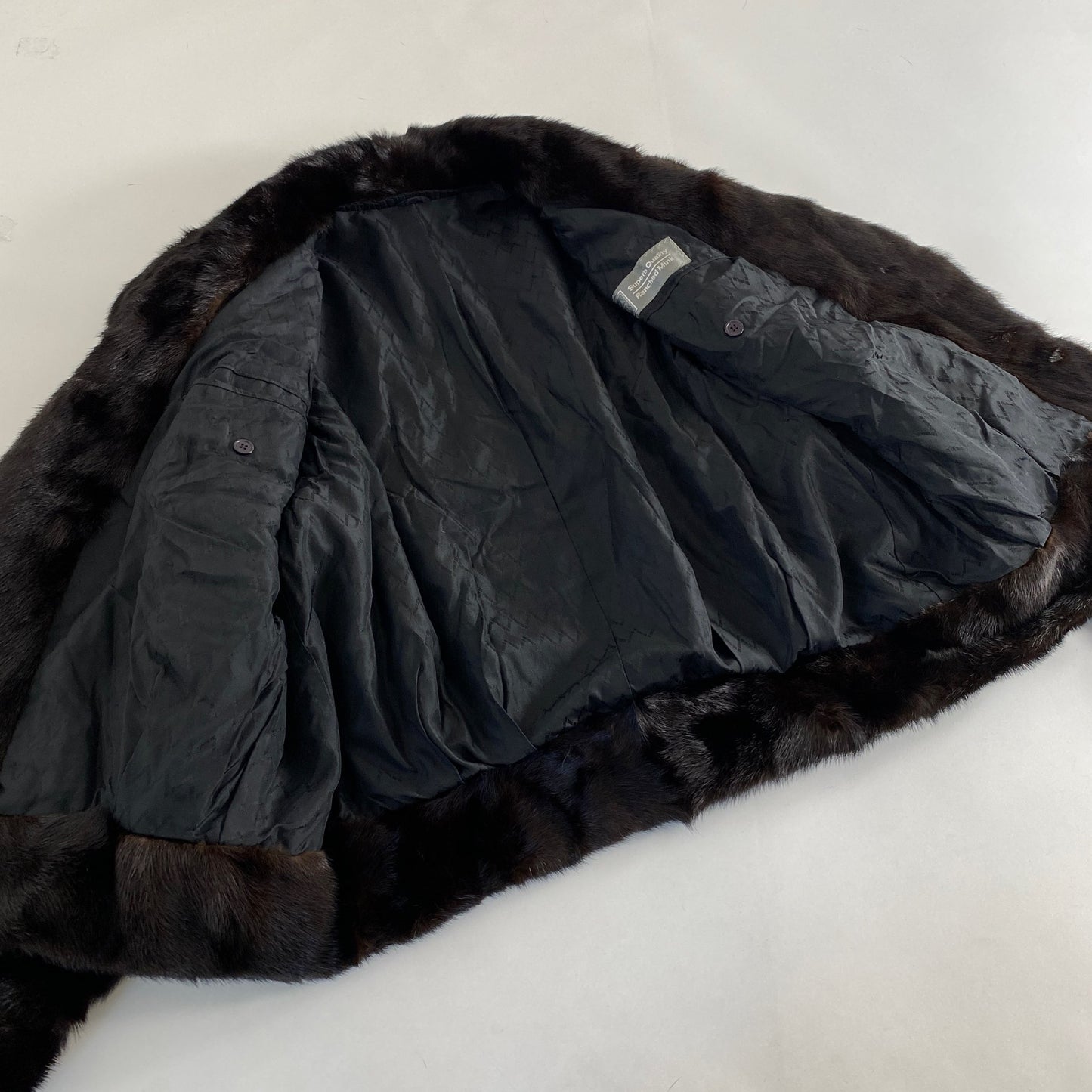 17l4 最高級毛皮 SAGA MINK サガミンク 銀サガ ミンクコート ハーフコート メンズ L相当 ダークブラウン ミンクファー 毛皮コート ジャケット 裏地総柄
