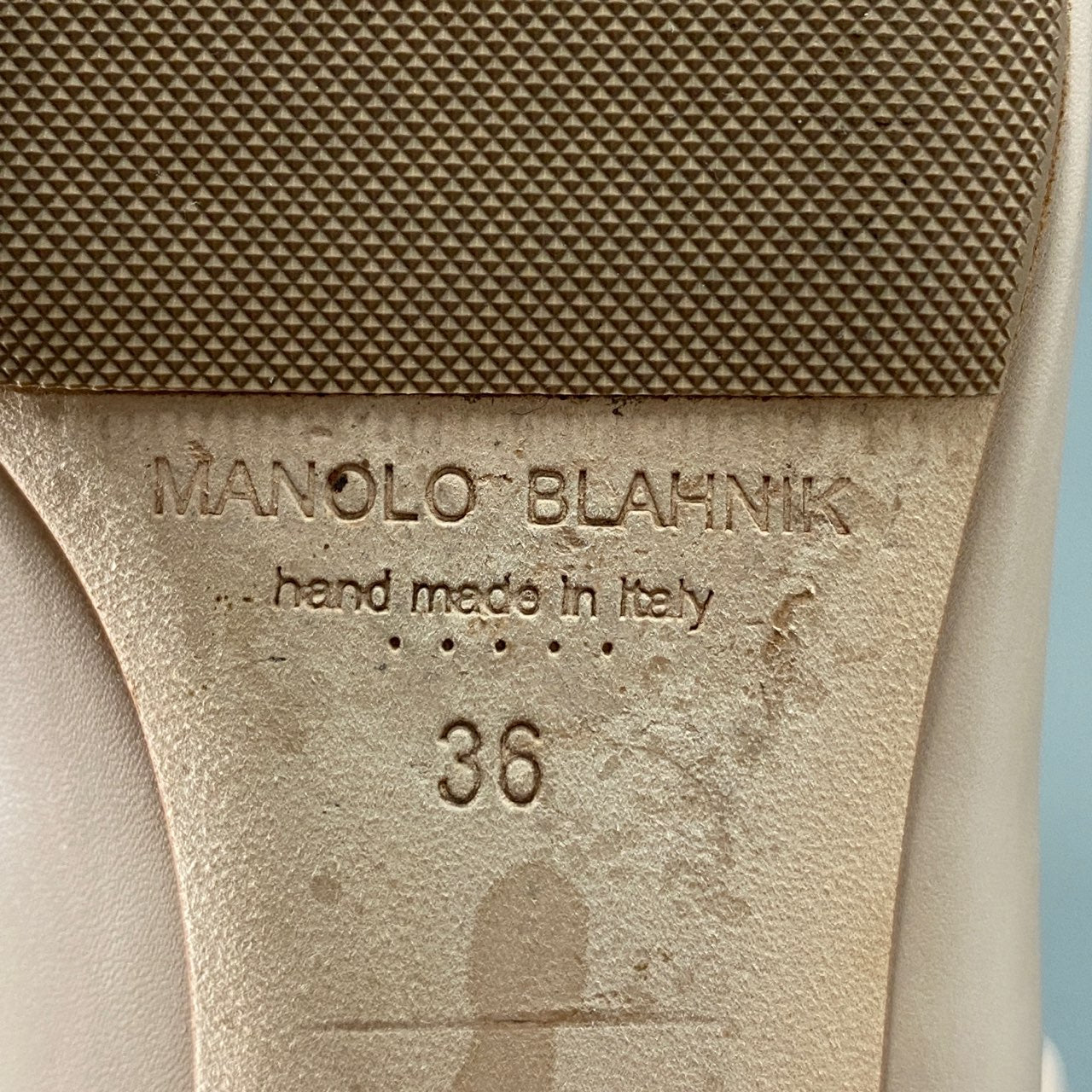 1L10 MANOLO BLAHNIK マノロブラニク HANGISI ハンギシ フラットシューズ 36(23cm相当) ピンク レザー シューズ ビジュー