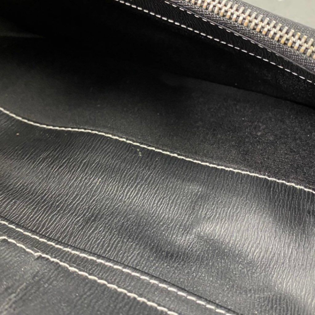 3j22 BURBERRY バーバリー ロングウォレット 長財布 札入れ レザー 本革 ロゴ ラバー メンズ レディース ユニセックス ブラック 服飾小物