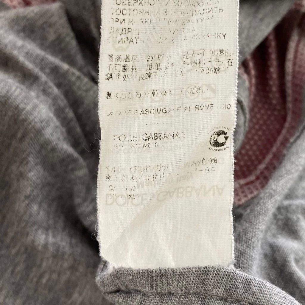 51j12 《美品》 DOLCE&GABBANA ドルチェアンドガッバーナ ストレッチ素材切替チェックシャツ 37 レッド メンズ D&G ドルガバ イタリア製