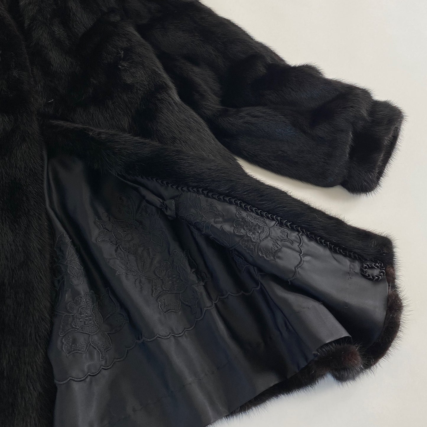 57k4 最高級毛皮 SAGA MINK サガミンク 銀サガ ミンクコート セミロングコート 11 ブラック ミンクファー 毛皮コート リアルファーコート