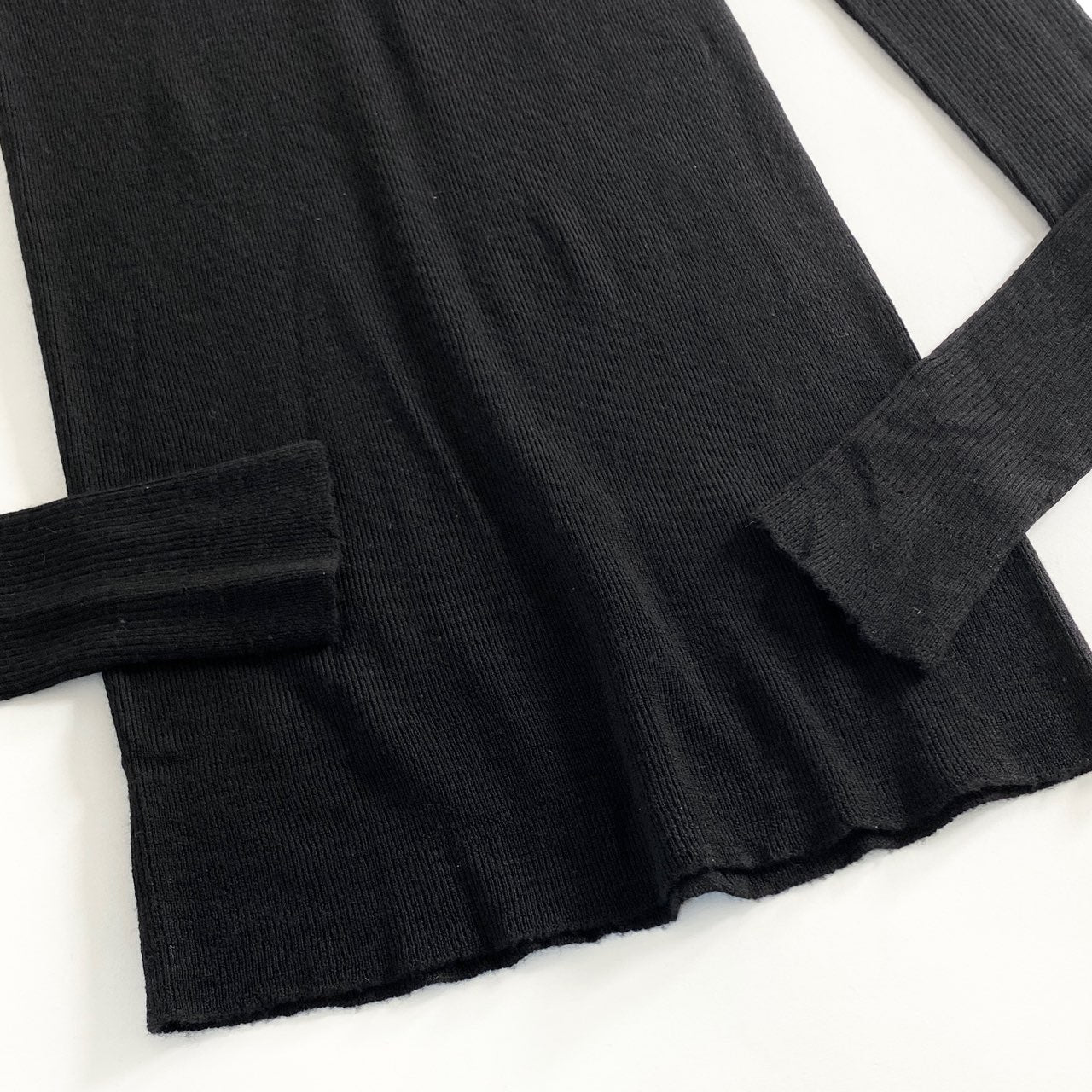 48a30 Rick Owens リックオウエンス タートルネックニットトップ セーター XS ブラック イタリア製 ハイネック 長袖