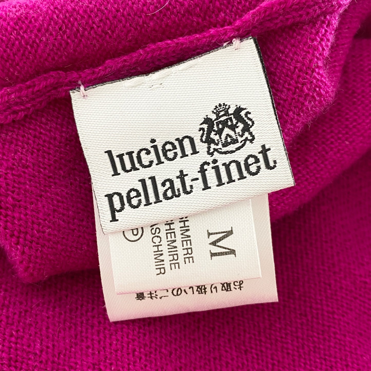 29L9《美品》lucien pellat-finet ルシアン ぺラフィネ チーターデザイン カシミヤニットトップ M ピンク セーター cashmere100% ラインストーン