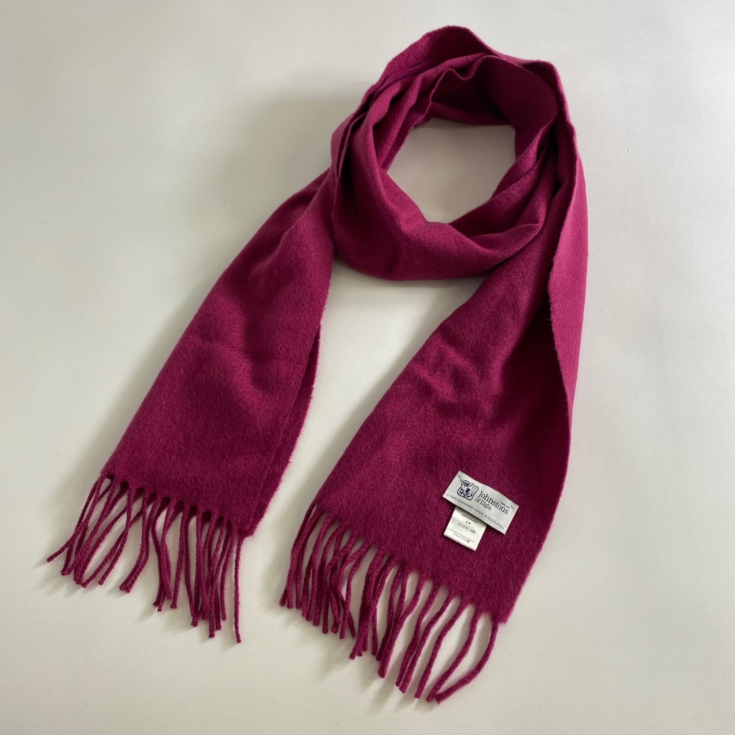 a18 Johnstons of Elgin ジョンストンズ オブ エルガン スコットランド製 マフラー ストール パープル ピンク系 カシミヤ100% MADE IN SCOTLAND CASHMERE
