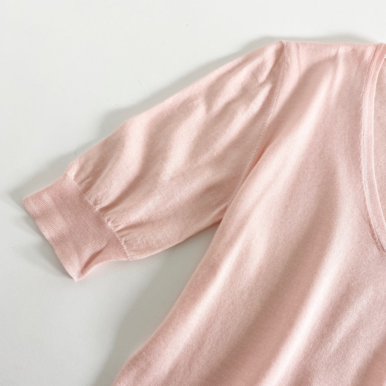 37A13 BRUNELLO CUCINELLI ブルネロクチネリ カシミア ニットソー L ピンク カットソー セーター 半袖 シルク混 イタリア製