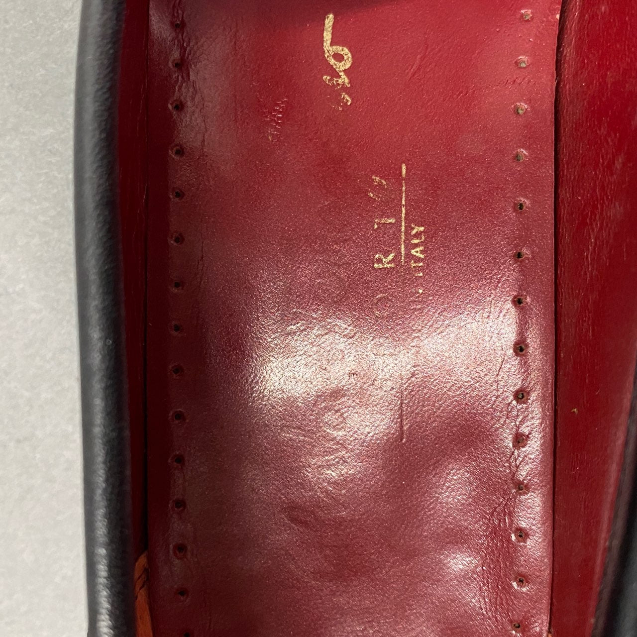 1L5 Salvalore Ferragamo サルヴァトーレフェラガモ ネイビー グレー系 デニムキャンバス ガンチーニ ローファー 8 イタリア製