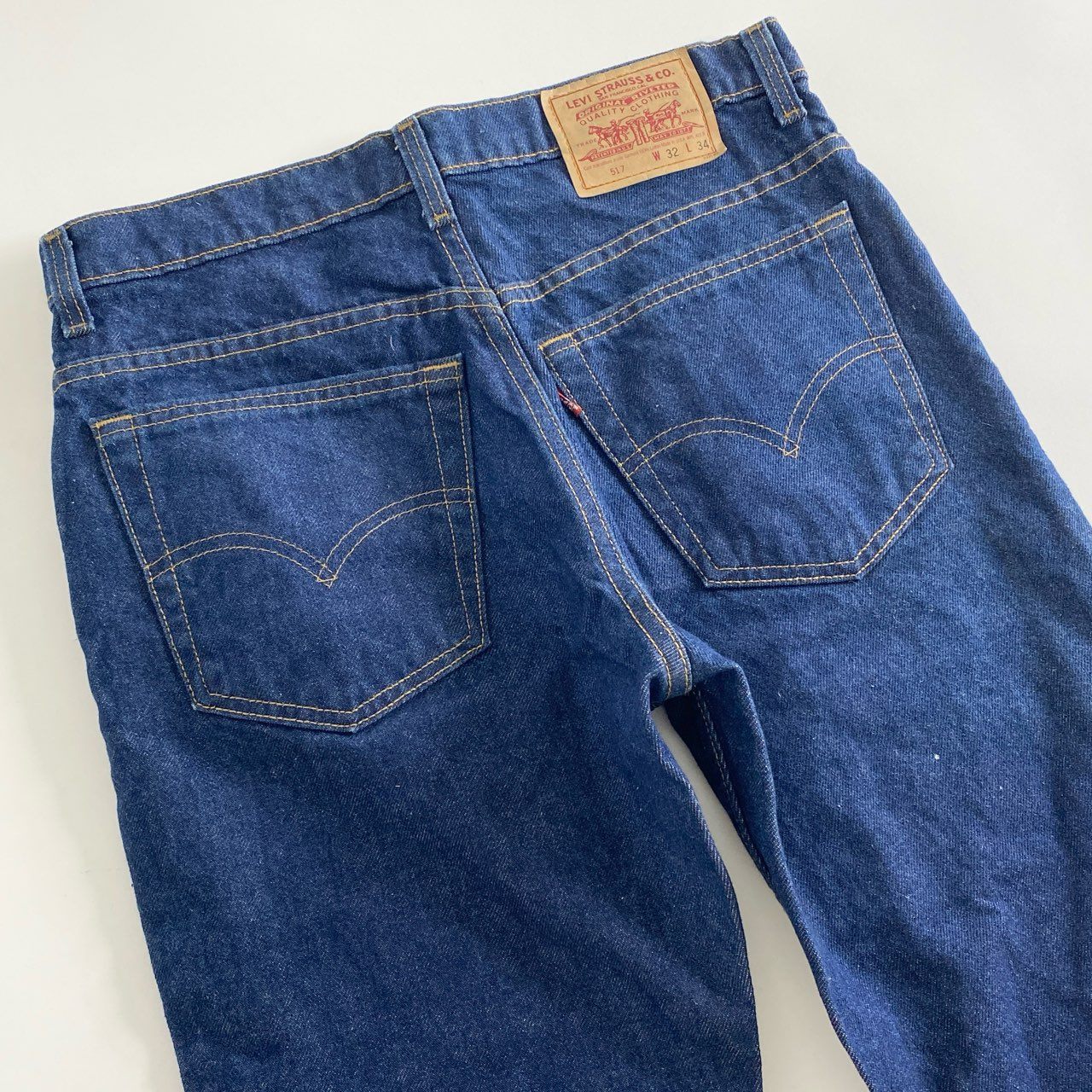 43c1 90s USA製 Levi's リーバイス 517-0217 デニム ブーツカットパンツ ジーンズ ボトム フレアパンツ ベルボトム W32 L34 インディゴブルー コットン