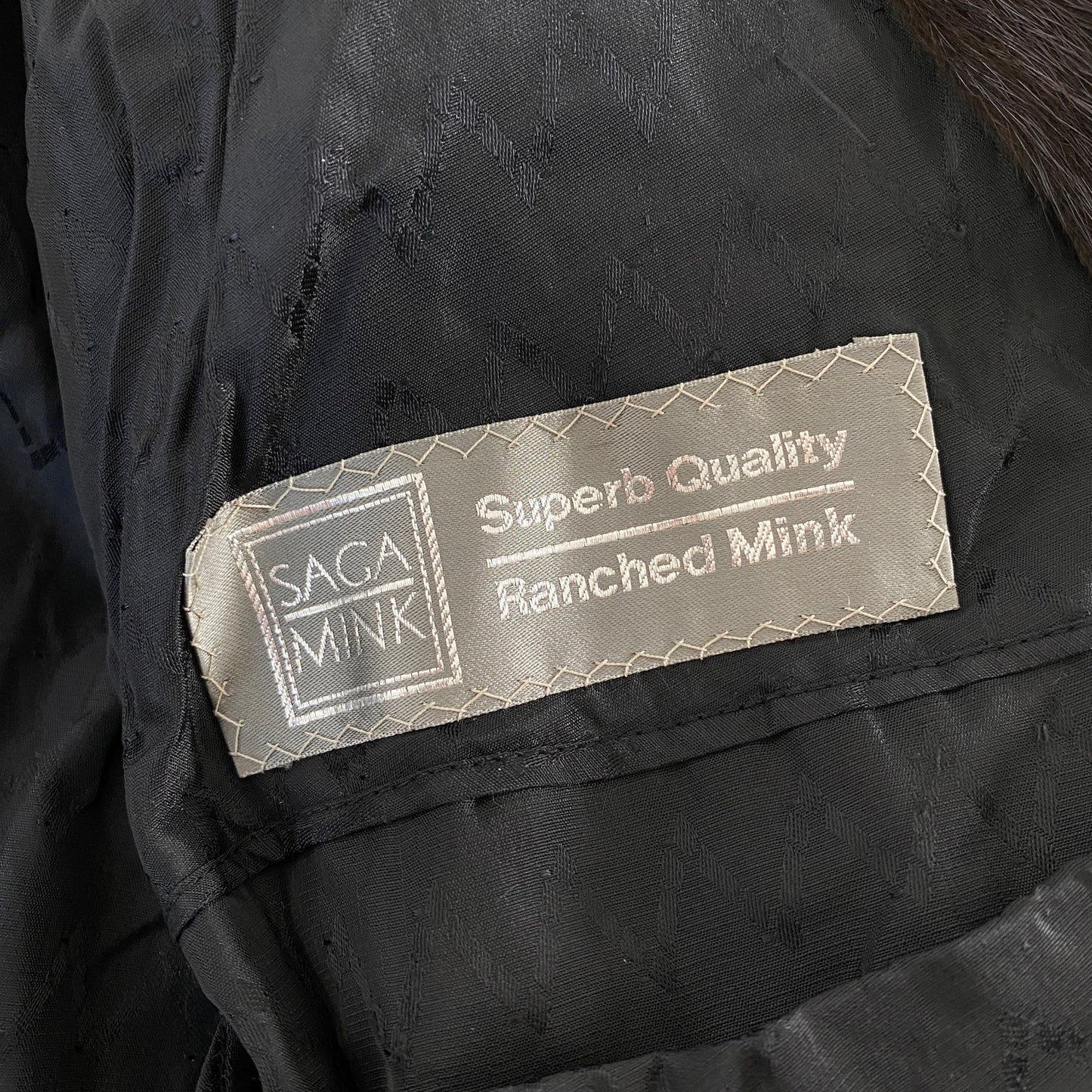 17l4 最高級毛皮 SAGA MINK サガミンク 銀サガ ミンクコート ハーフコート メンズ L相当 ダークブラウン ミンクファー 毛皮コート ジャケット 裏地総柄
