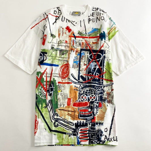 56b13 《美品》 BASQUIAT バスキア 00’s デッドストック 展覧会限定 アートTシャツ ホワイト 日本製 ジャン=ミシェル バスキア カットソー TEE 絵画