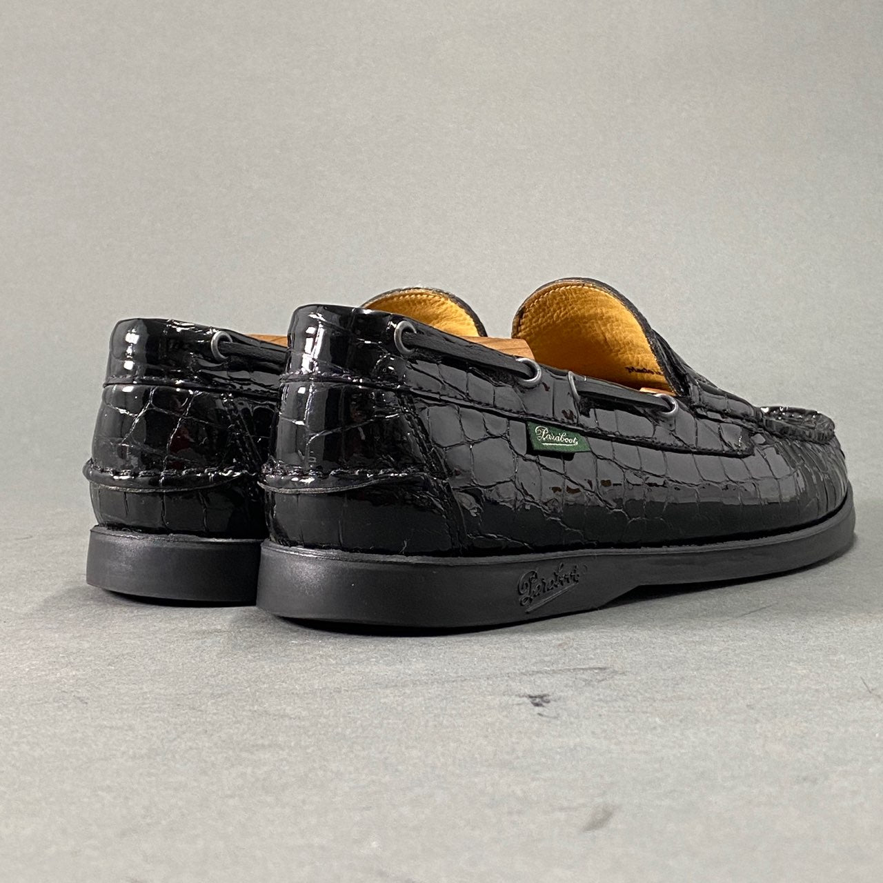 2L10 Paraboot パラブーツ BEAMS別注 CORSICA MARINE クロコ型押しコインローファー 7(25~25.5cm相当) ブラック シューズ