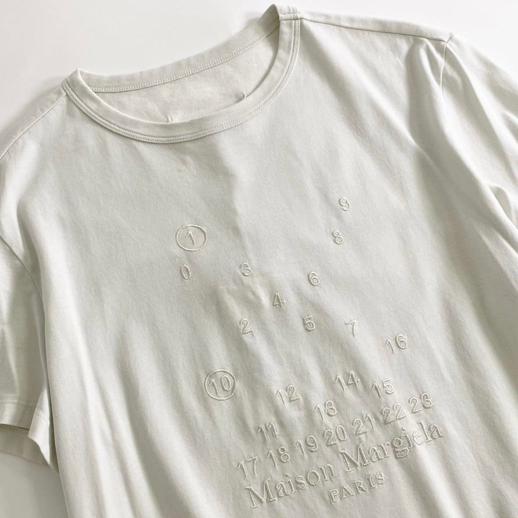 59i17 《未使用》 定価¥64900 Maison Margiela メゾンマルジェラ 22SS カレンダー グラフィックロゴ Tシャツ S ホワイト 四つタグ カットソー TEE