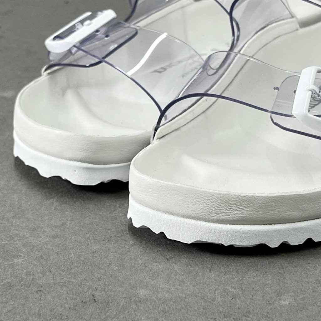 2h4 《未使用》 22SS MANOLO BLAHNIK マノロブラニク BIRKENSTOCK ビルケンシュトック Arizona サンダル クリア 白 35 22.5 レディース