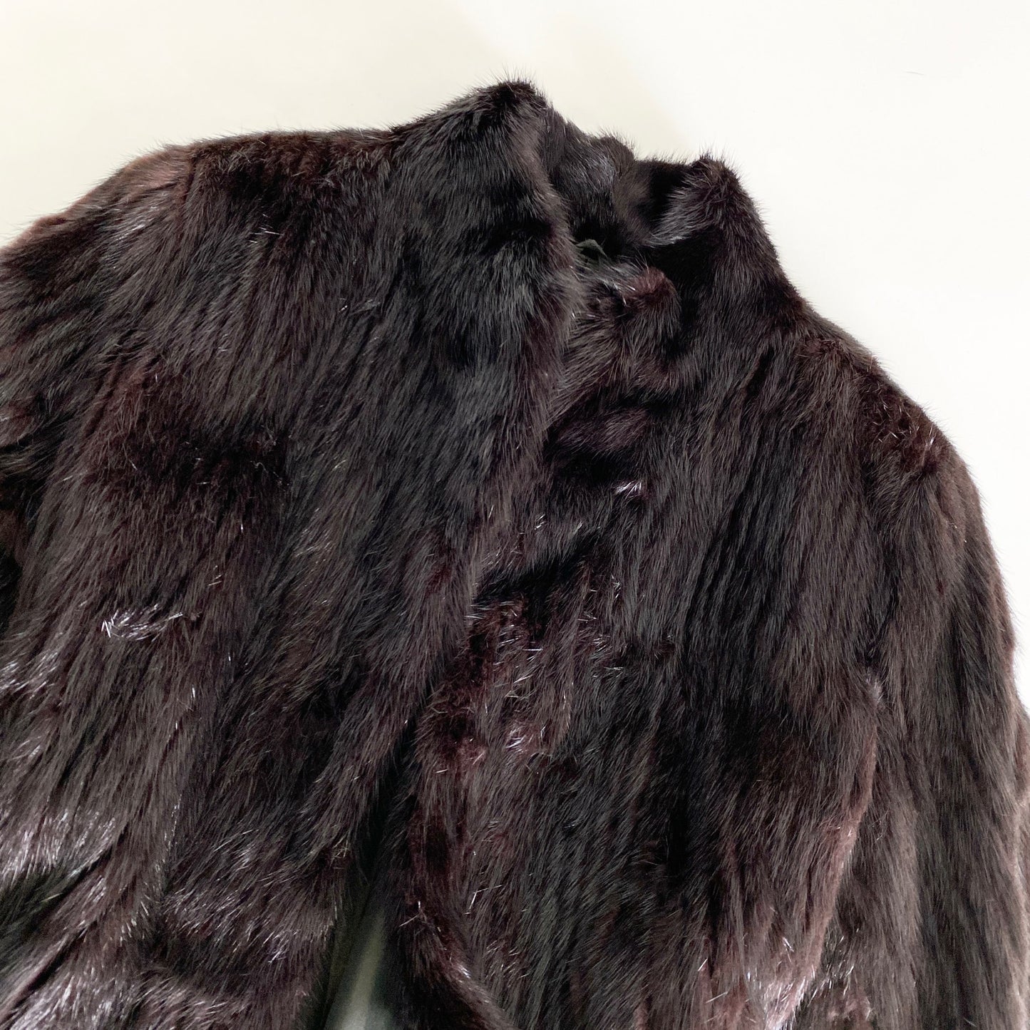 14L25《本毛皮》ミROTINY ミンクファー ミンクコート 毛皮コート 9号 ブラック レディース MINK FUR