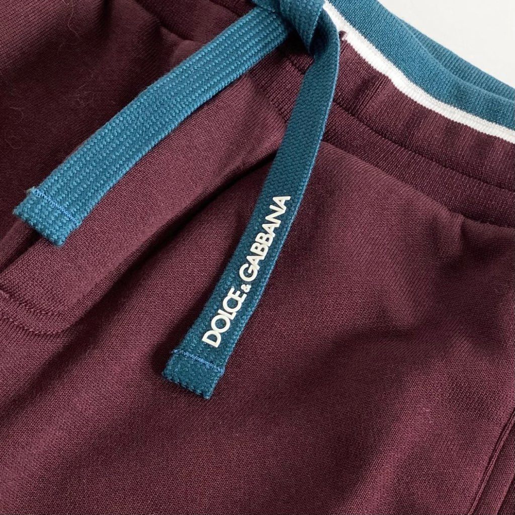 41i22 《美品》 DOLCE&GABBANA ドルチェアンドガッバーナ スウェット ショートパンツ ショーツ 144-156cm ボルドー レディース キッズ D&G ドルガバ 夏