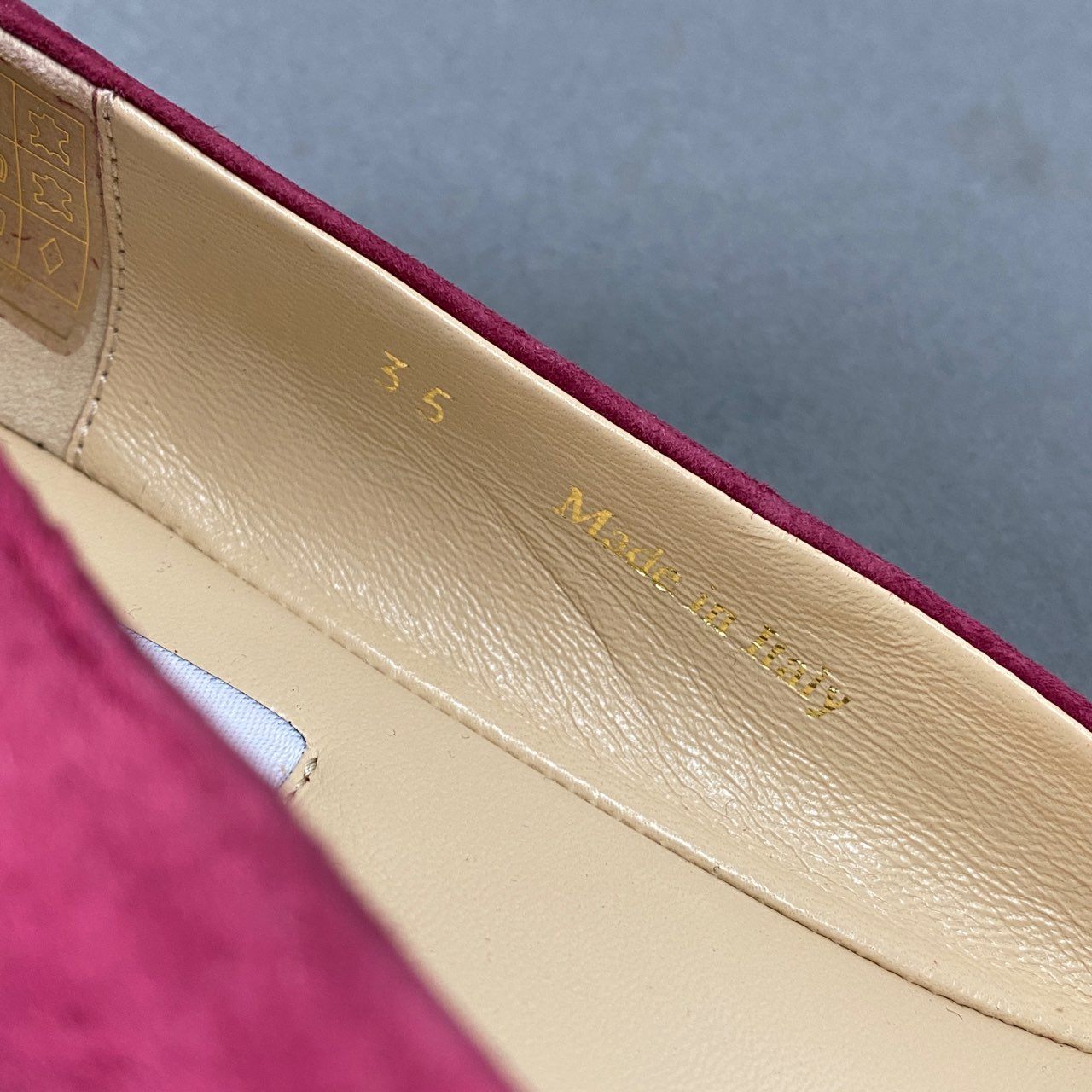 2b9 JIMMY CHOO ジミーチュウ イタリア製 GAZE FLAT フラット パンプス シューズ 35 パープル スエード パテントレザー MADE IN ITALY バレエシューズ 秋