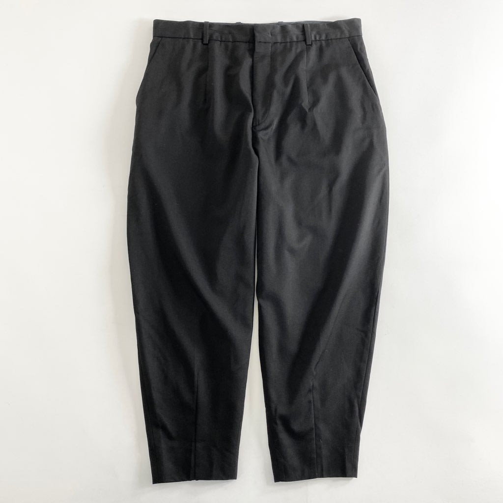 17b11 JIL SANDER ジルサンダー イタリア製 バックスリットスラックスパンツ ボトム テーパード JSMM315201 48 ブラック ウール MADE IN ITALY