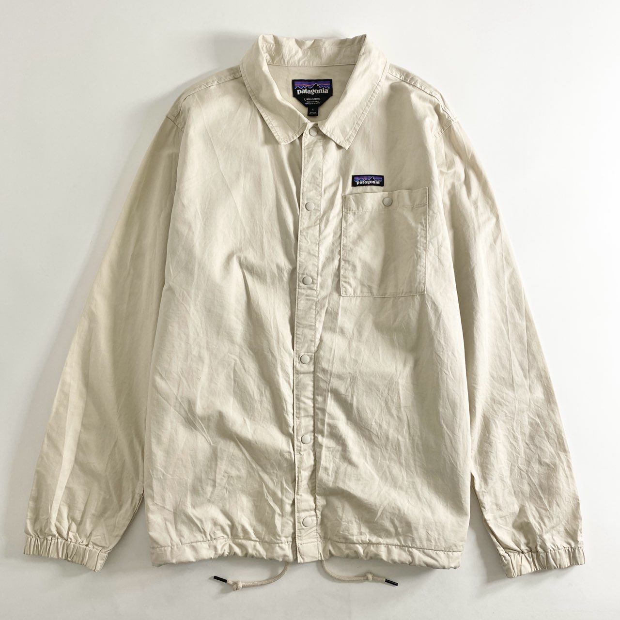 52b26 patagonia パタゴニア シャツジャケット L ベージュ メンズ スナップボタン トップス アウター 長袖 上着