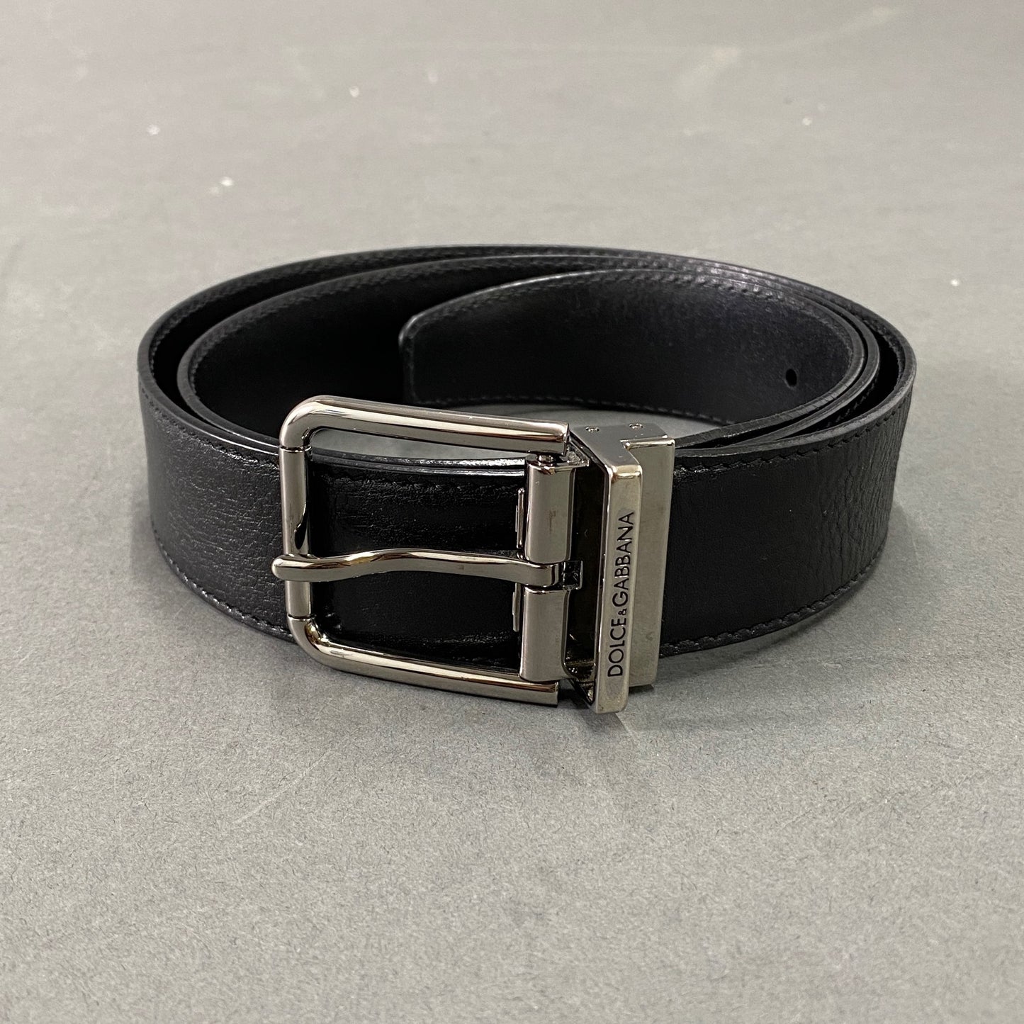 k7-3 DOLCE&GABBANA ドルチェアンドガッバーナ ブラックレザーベルト フォーマル ビジネス 90cm 36inch BLACK Leather D&G ドルガバ イタリア製