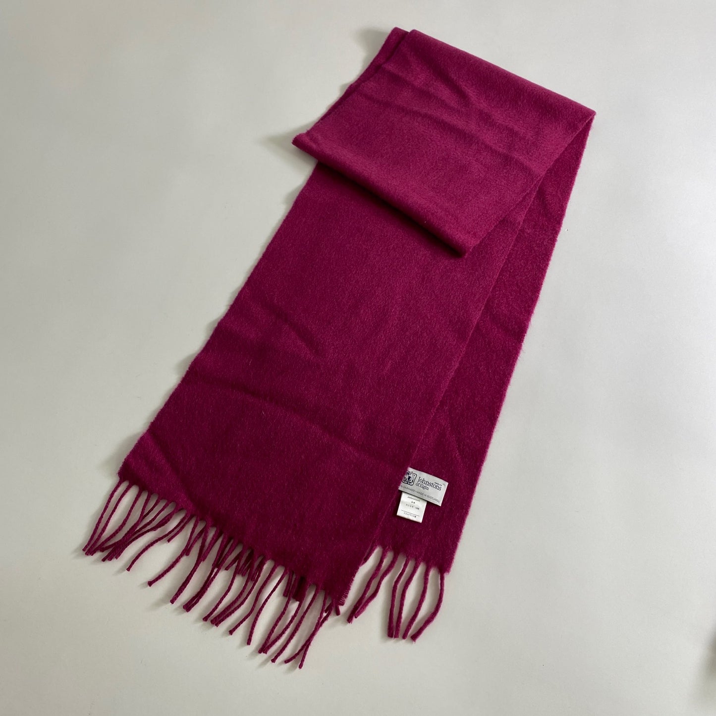 a18 Johnstons of Elgin ジョンストンズ オブ エルガン スコットランド製 マフラー ストール パープル ピンク系 カシミヤ100% MADE IN SCOTLAND CASHMERE