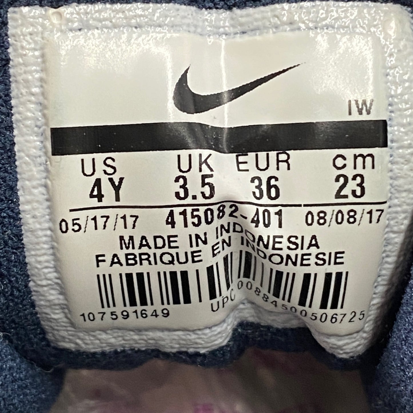 18L6 NIKE ナイキ スニーカー ナイキエアー モアアップテンポ 23 ネイビー レディース シューズ ロゴ刺繍