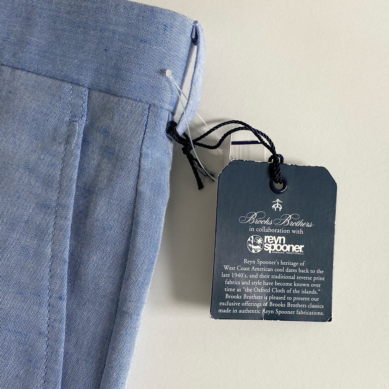 7b26 Brooks Brothers ブルックスブラザーズ スラックスパンツ ロングパンツ 30 ライトブルー リネン混 ボトムス メンズ タグ付き 定価¥20000