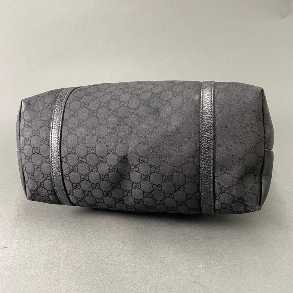 Ab7 GUCCI グッチ イタリア製 265695 493075 GGキャンバス トートバッグ かばん 鞄 ブラック キャンバス MADE IN ITALY
