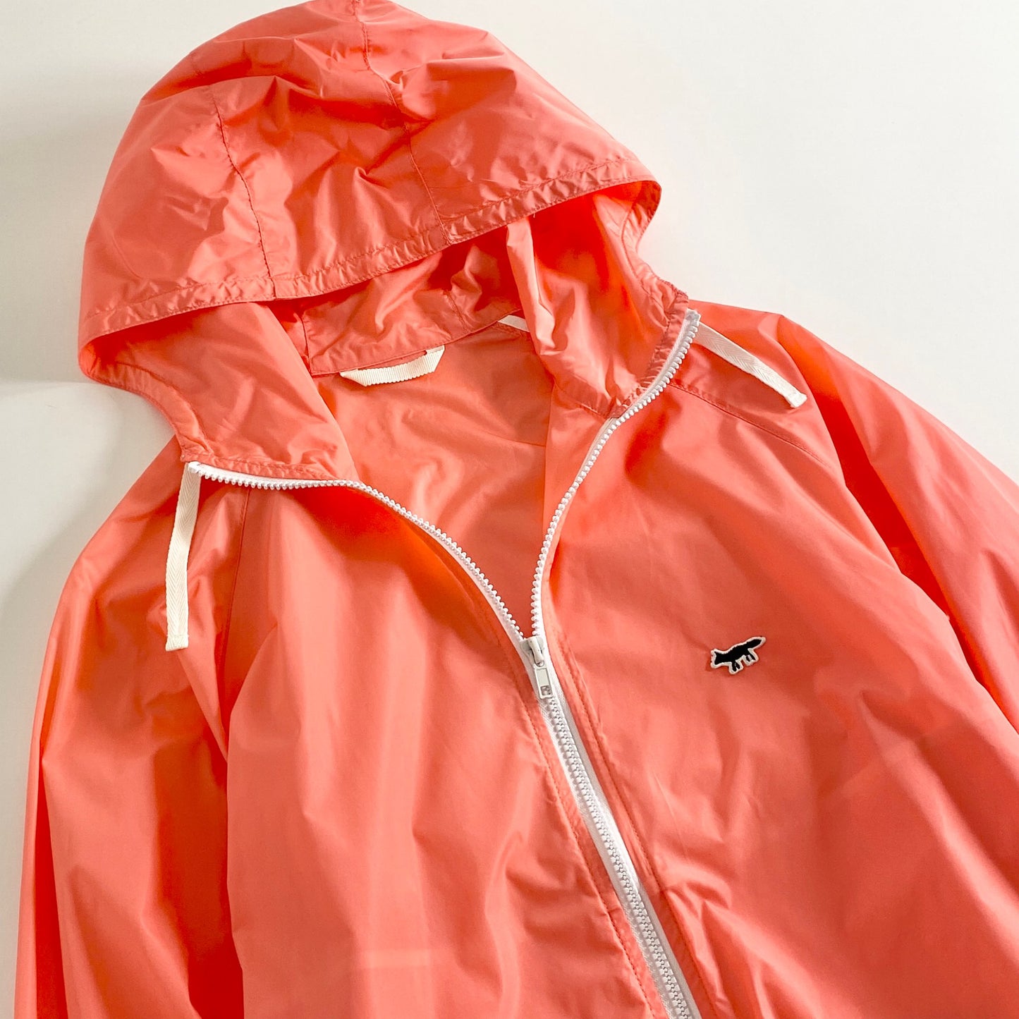 10a20 MAISON KITSUNE メゾンキツネ ジャケット XS ピンク フォックスロゴ ジップアップ フード リブ