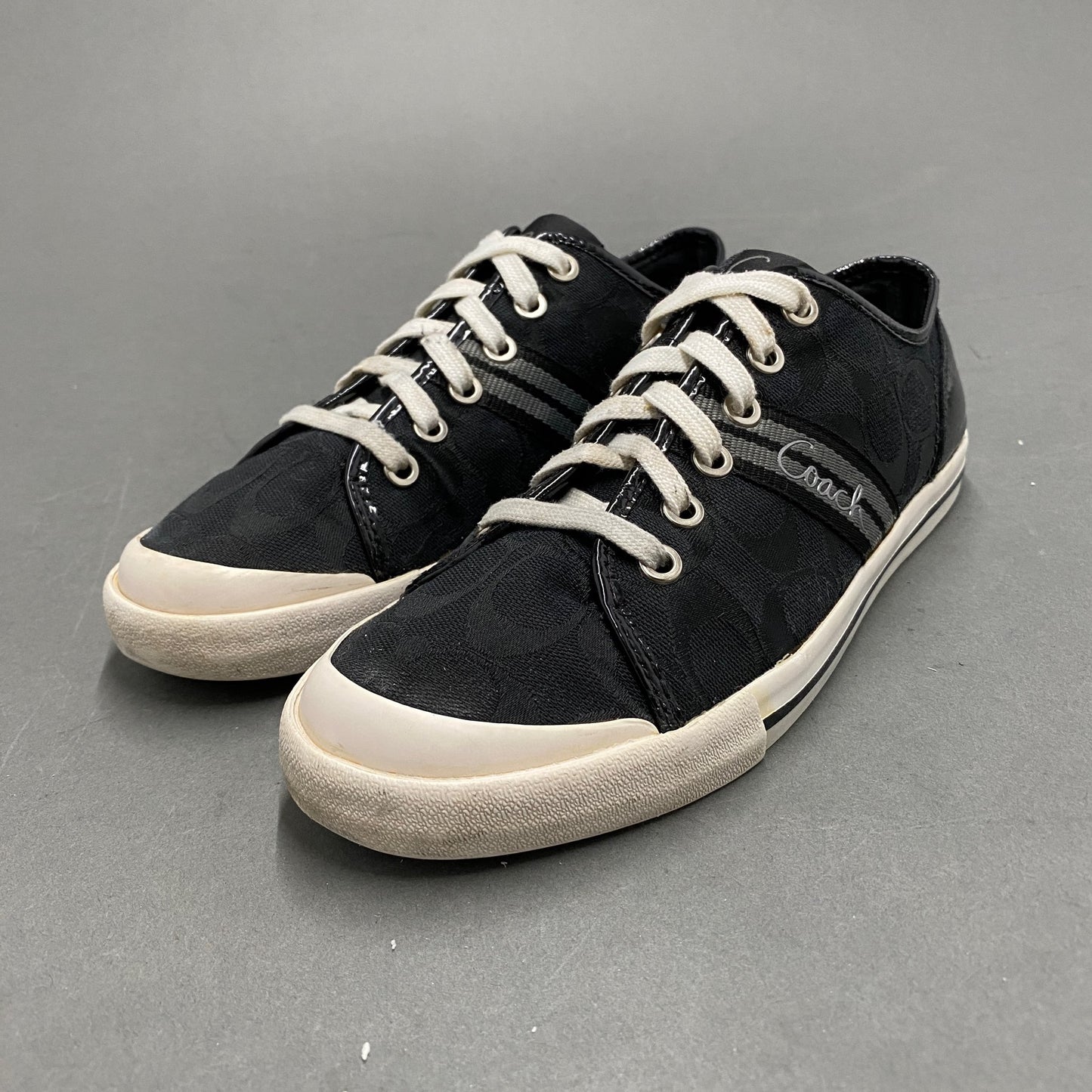 3k14 COACH コーチ ローカットスニーカー 8 1/2《25~25.5cm相当》 ブラック シグネチャー