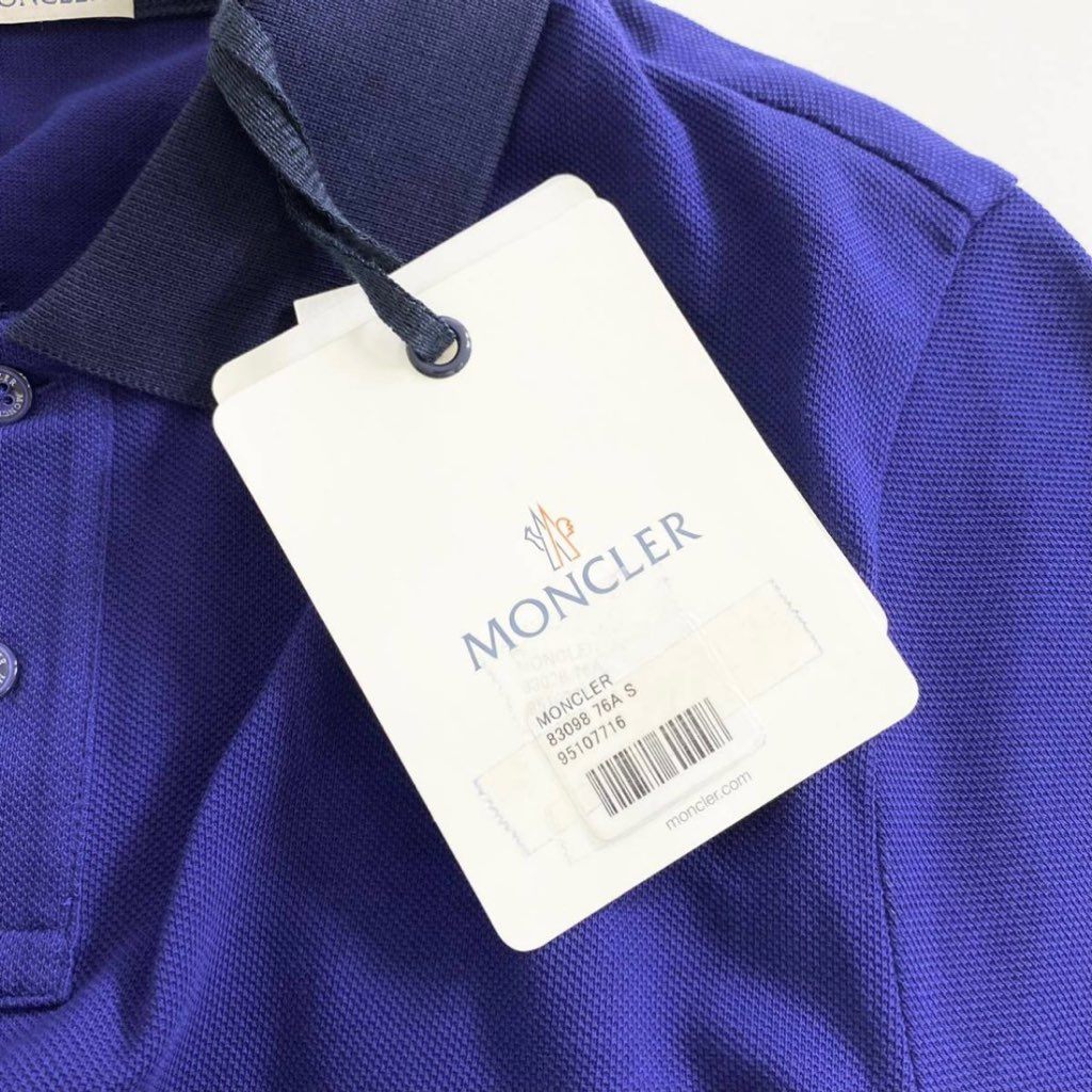 7e19-2 タグ付 MONCLER モンクレール ロゴワッペンポロシャツ サイズS ネイビー MAGLIA POLO MANICA C マリアポロマニカ 半袖