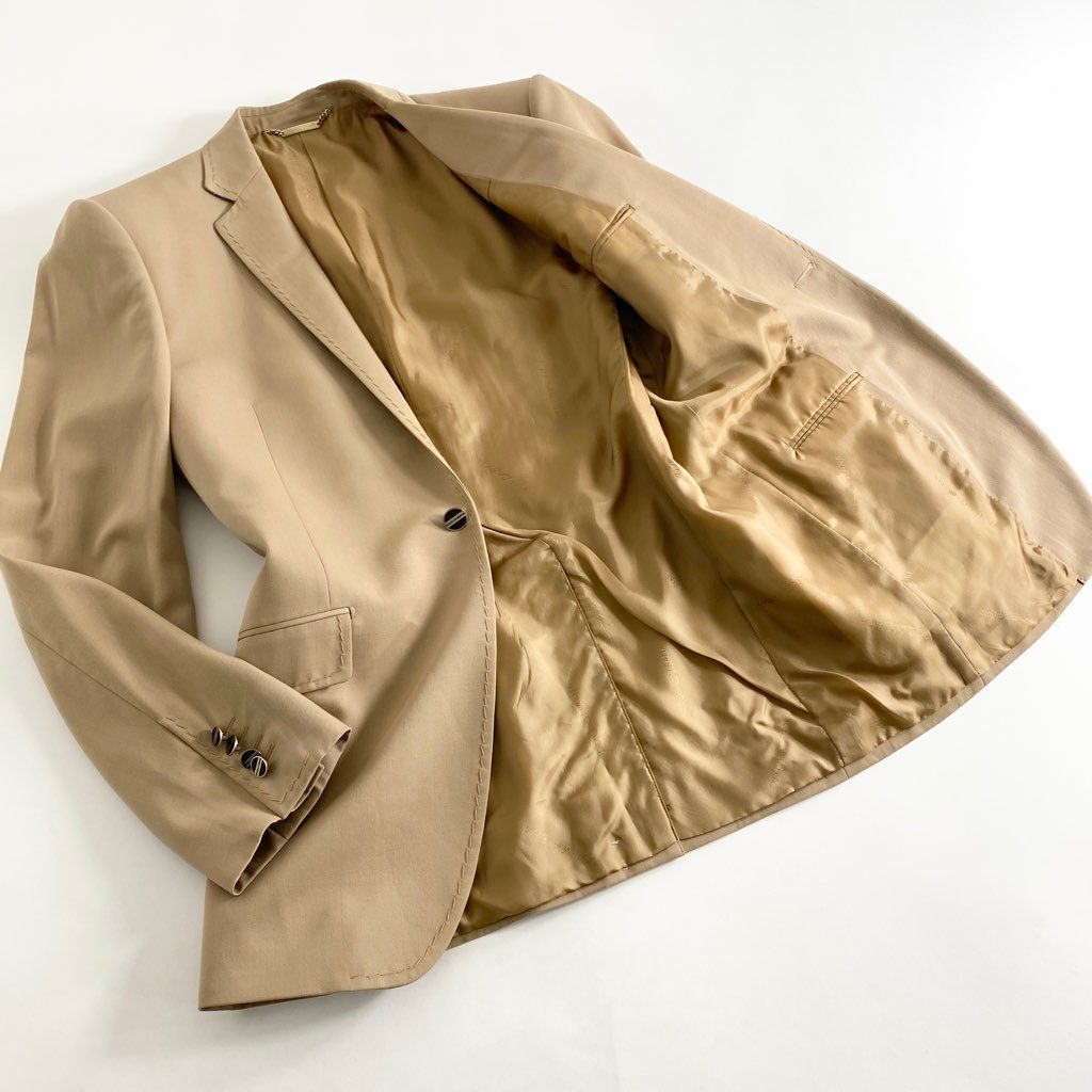 63b13 DOLCE&GABBANA ドルチェアンドガッバーナ イタリア製 テーラードジャケット ブレザー フォーマル ビジネス 48 ベージュ ウール MADE IN ITALY