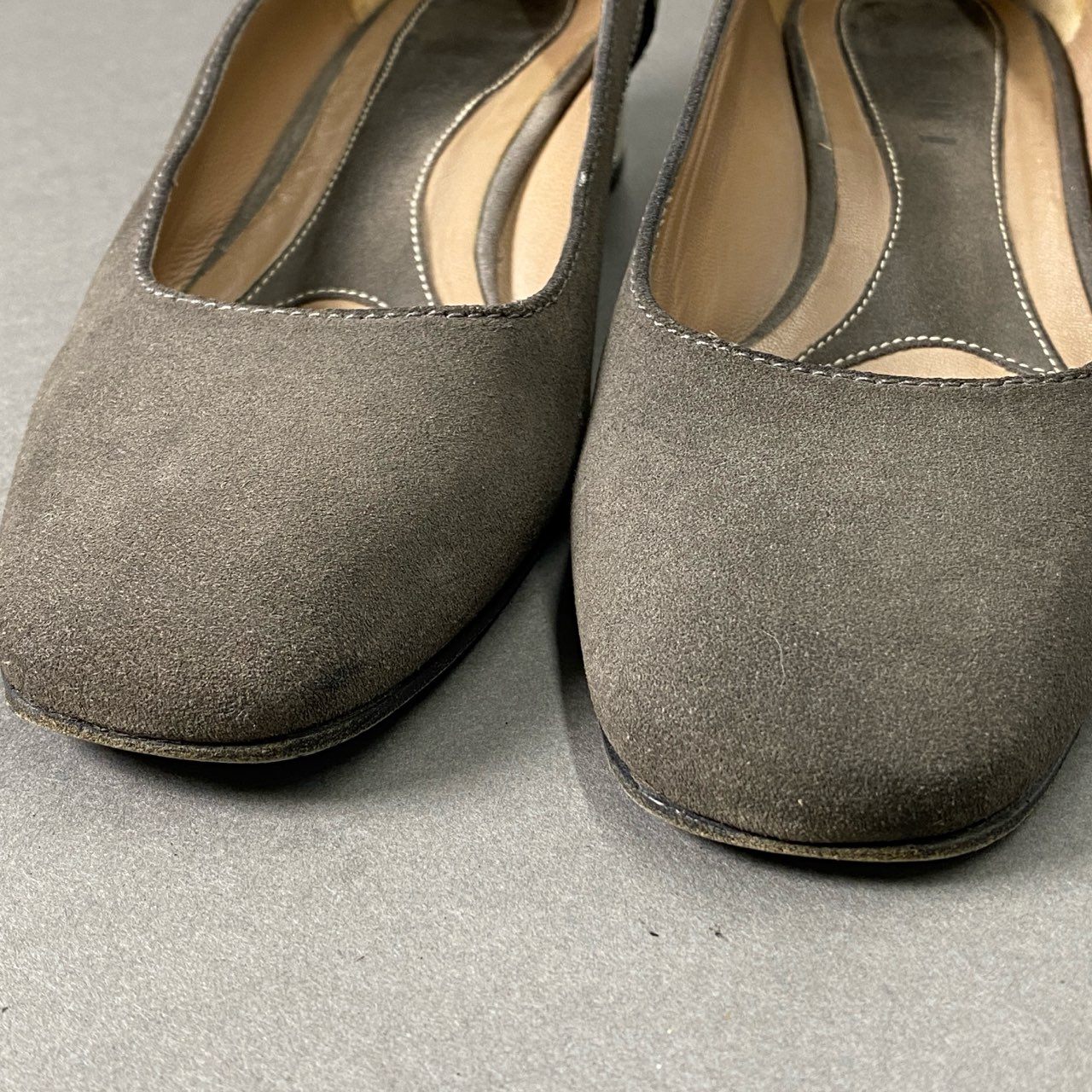 5c3 MARNI マルニ スエードレザー パンプス 35 グレー ブラウン シューズ イタリア製 SHOES MADE IN ITALY 冬