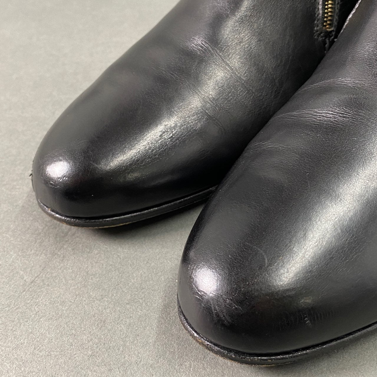 1L26 TANINO CRISCI タニノクリスチー サイドジップ ショートブーツ ブーティ 37 ブラック レザー イタリア製 シューズ