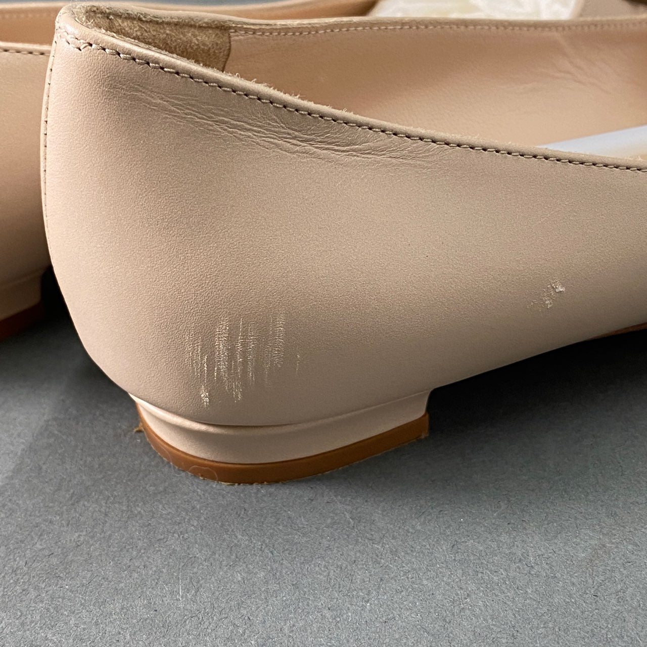 1L10 MANOLO BLAHNIK マノロブラニク HANGISI ハンギシ フラットシューズ 36(23cm相当) ピンク レザー シューズ ビジュー