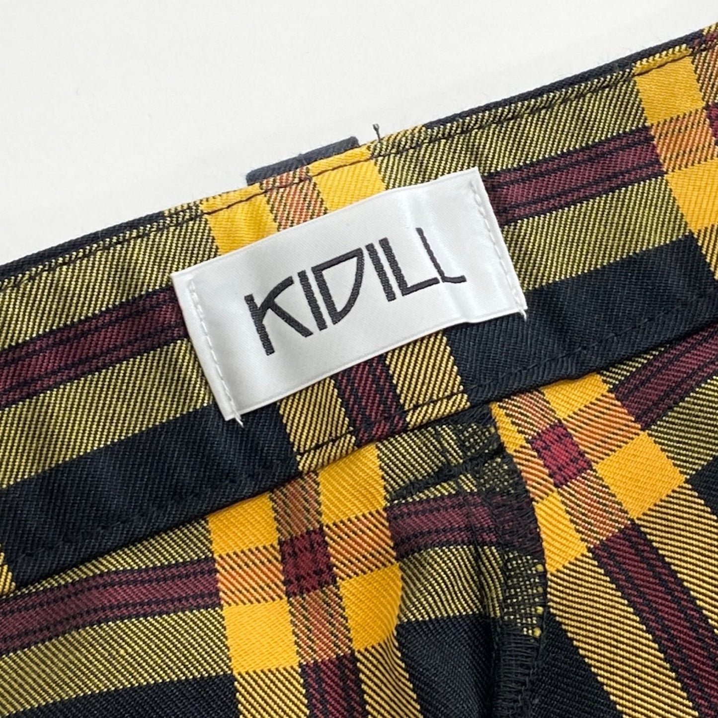 28k13《美品》KIDILL キディル 44 ボンテージパンツ サルエルパンツ ブラック/イエロー KL382