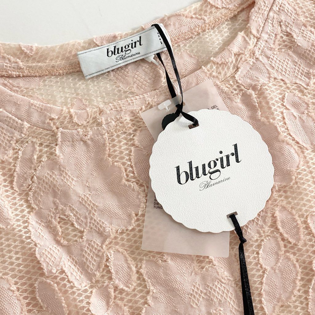 71c10 《未使用》 タグ付き blugirl ブルーガール レーストップ 38 ピンク ブラウス カットソー Blumarine ブルマリン イタリア 夏