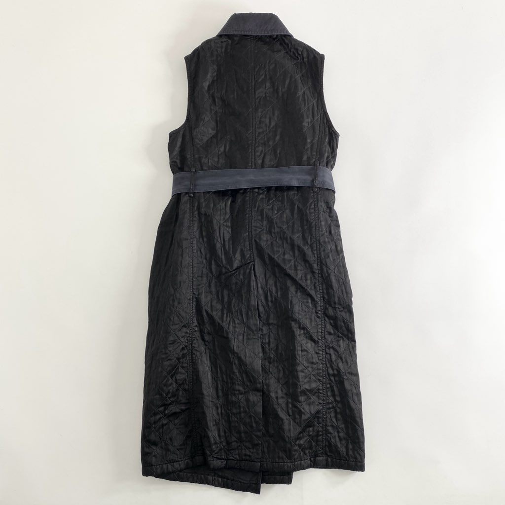 46b11 DRIES VAN NOTEN ドリスヴァンノッテン リメイクトレンチベストコート ブラック 再構築 キルティング ルーマニア製