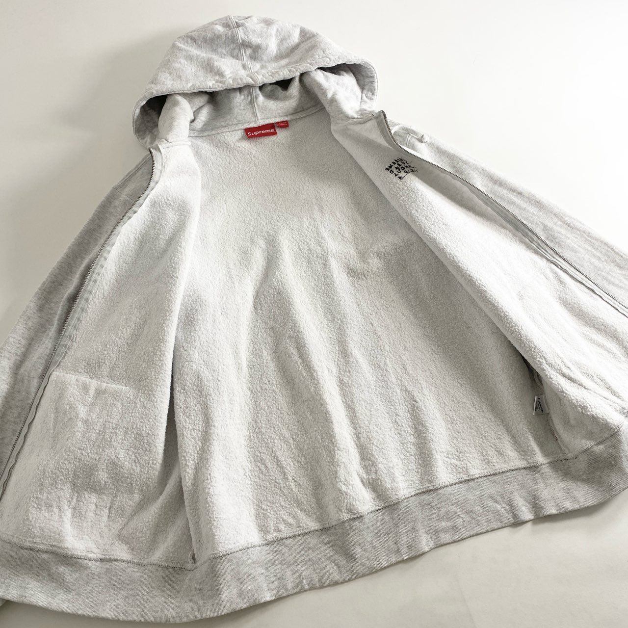 37c1 SUPREME シュプリーム World Famous Zip Up Hooded Sweatshirt ワールドフェイマス ジップアップパーカー フーディ L グレー コットン