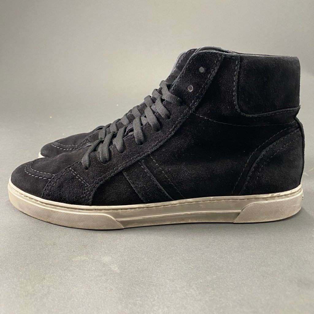 7b24 SAINT LAURENT サンローラン イタリア製 Black Suede Joe Mid Top Sneaker ハイカットスニーカー シューズ 530228 41 ブラック スエード MADE IN ITALY