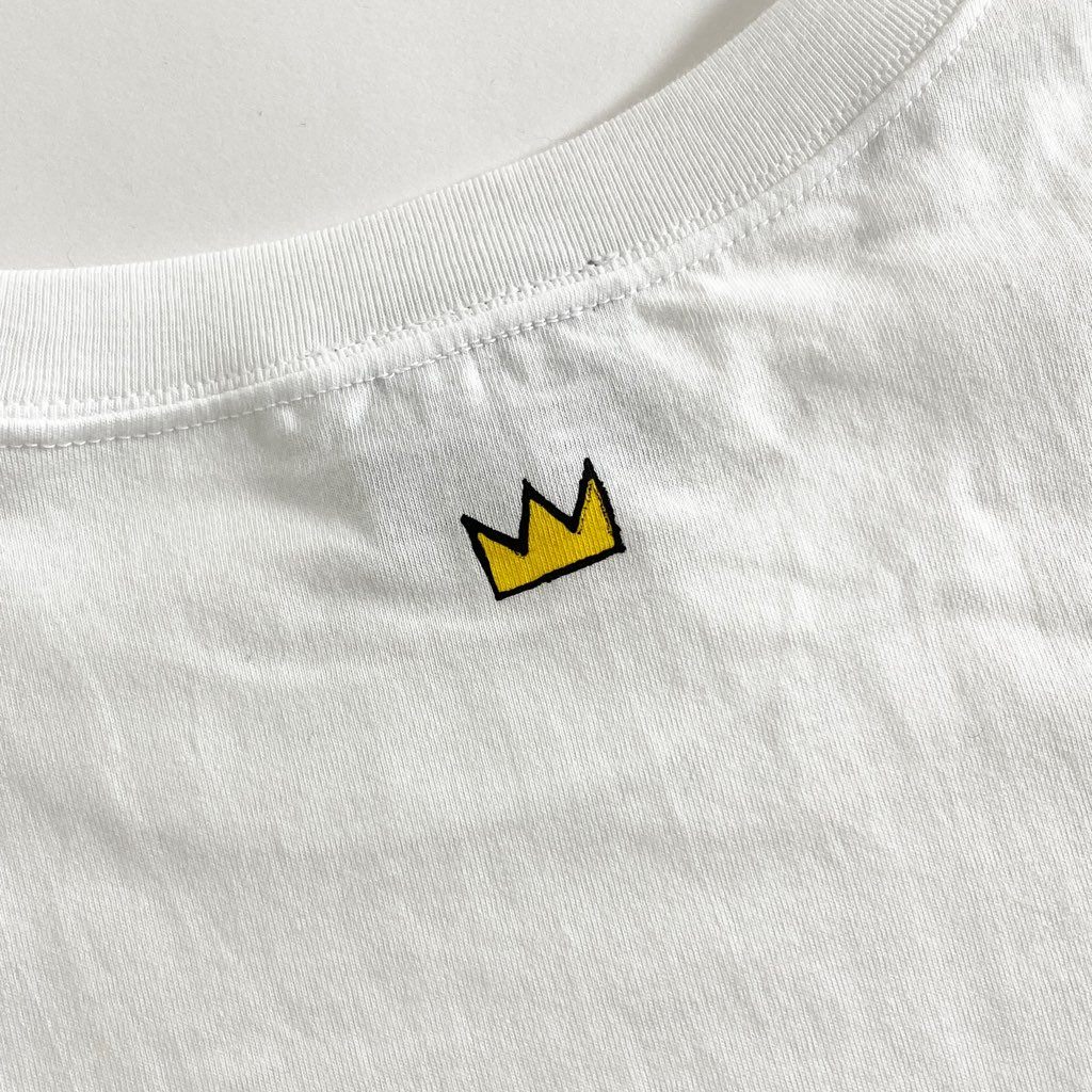 55-2b13 《美品》 BASQUIAT バスキア 00’s デッドストック 展覧会限定 アートTシャツ ホワイト 日本製 ジャン=ミシェル バスキア カットソー TEE 絵画