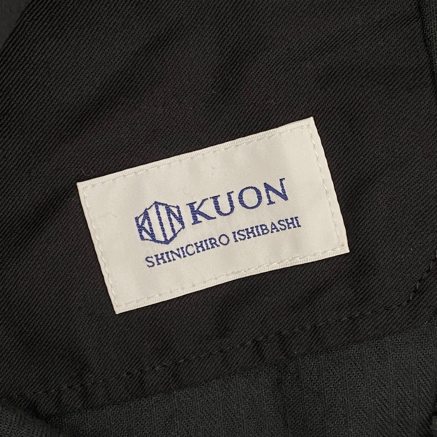 15a21 《未使用保管品》 大きいサイズ 日本製 KUON クオン コーデュロイパンツ FANAGE CORDUROY XL ブラック 3/4Trousers ボトムス コットン100% タグ付き 定価\33,000