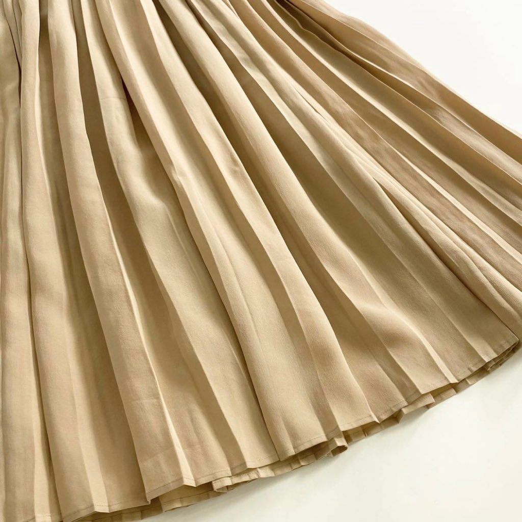 59i17 《美品》 Agnona アニオナ シルク100% プリーツフレアスカート S ピンク PLEATS SKIRT イタリア製 ボトムス