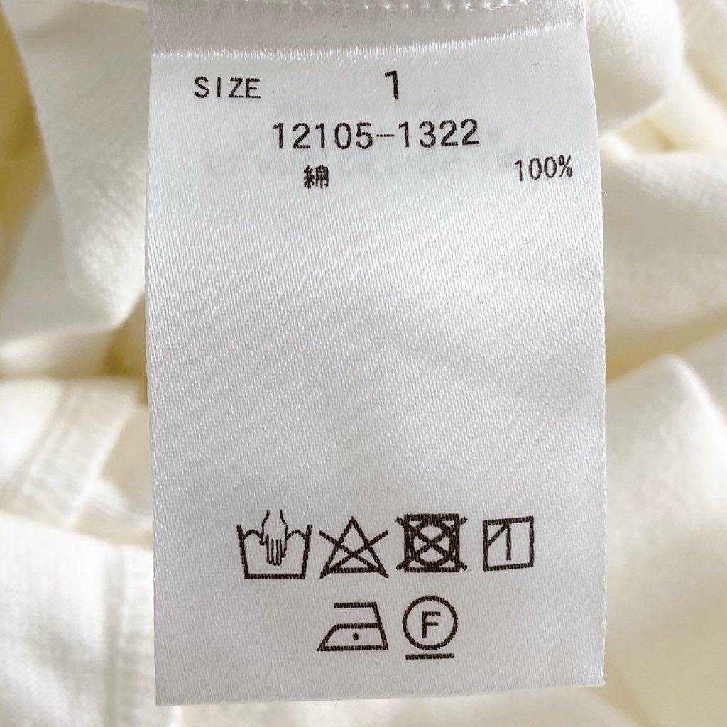 51c20 定価¥15,400 CLANE クラネ ビッグスリーブ ウエストシェイプトップス 1 ホワイト カットソー素材 12105-1322