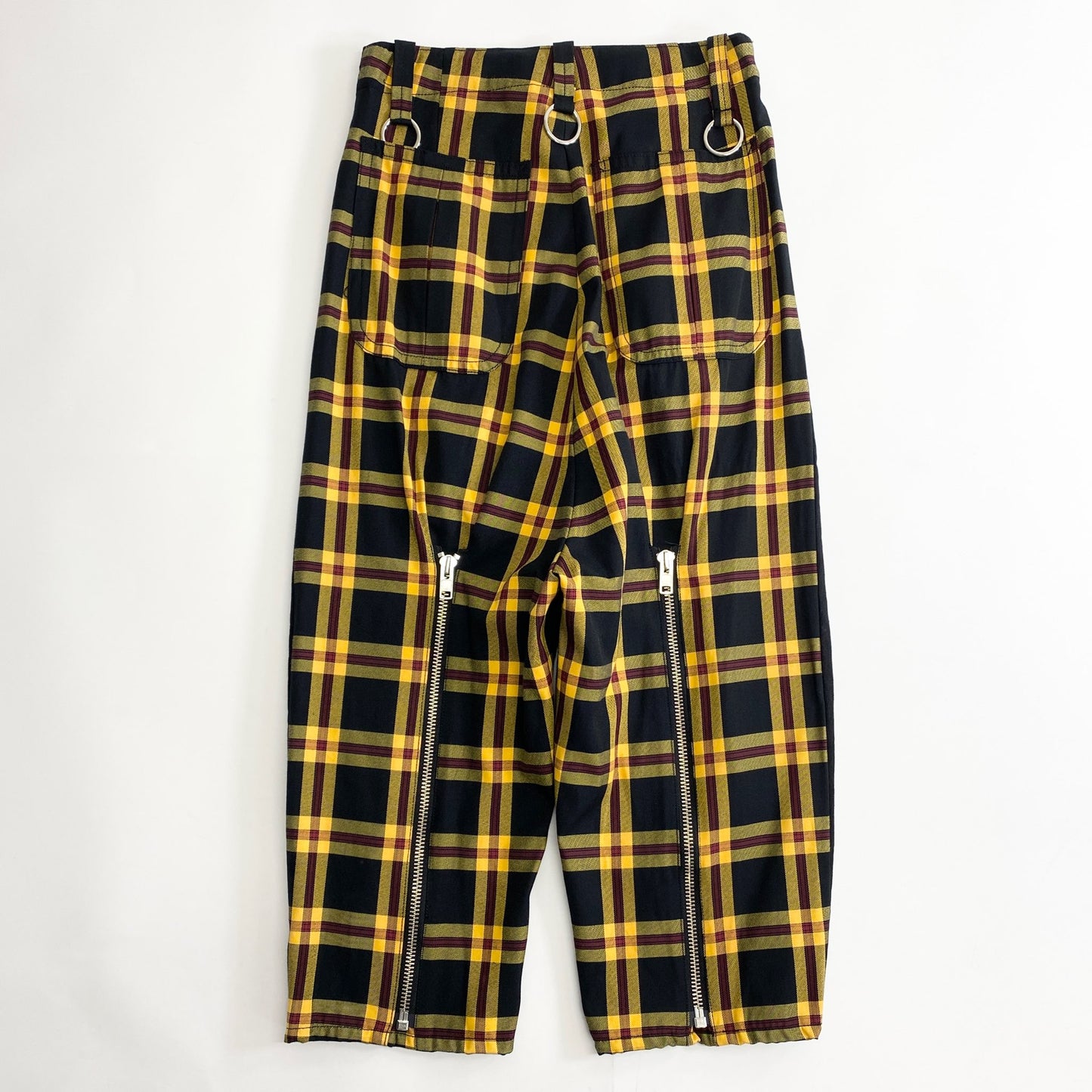 28k13《美品》KIDILL キディル 44 ボンテージパンツ サルエルパンツ ブラック/イエロー KL382